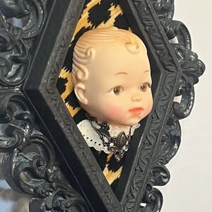 OOAK Creepy Odd Victorian Spooky Scary‎ Halloween Horror Art Doll Ornate Frame